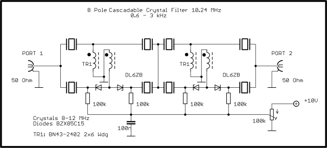 tuneable 8 pol crystal filter