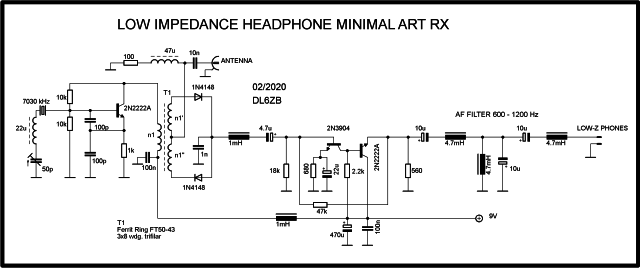 Low-impedance version with passive AF filter – schematic