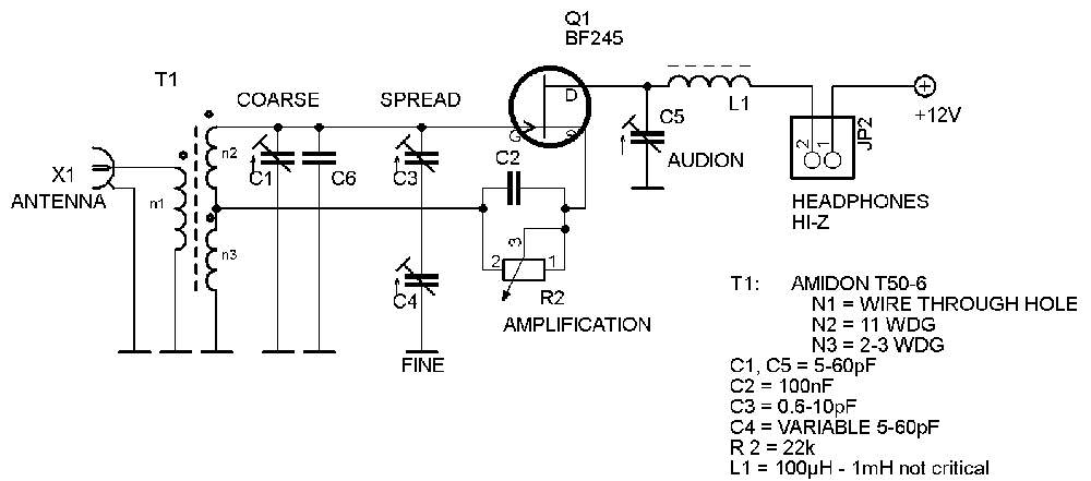 Simple DX receiver – schematic