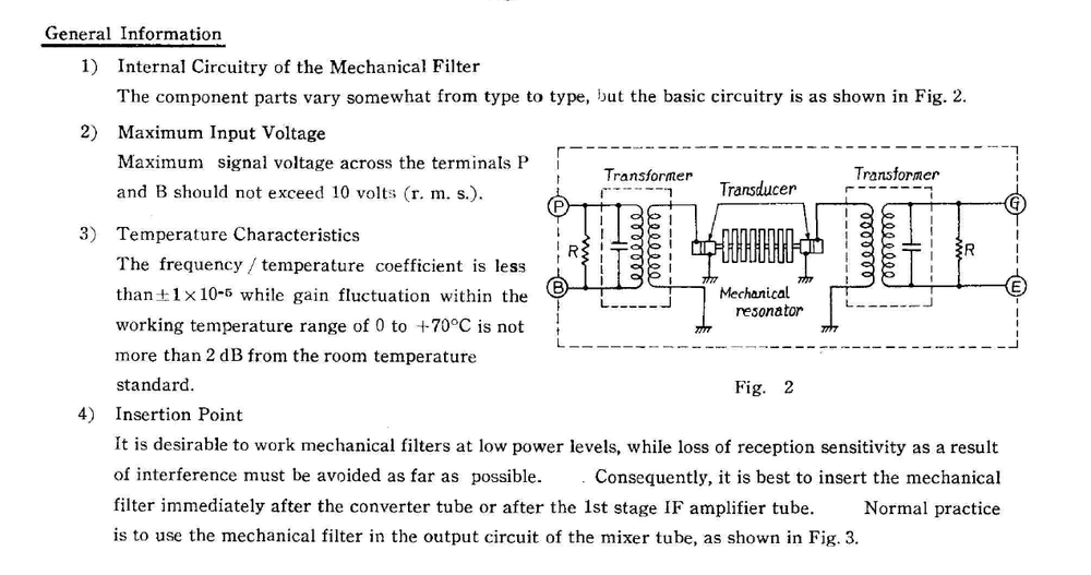 Mechanical Filter Information